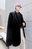 秋冬小西装纯色裂纹皮外套男高级感潮流ins宽松青年西服XF20P125，男装西服套装，星座101A-3