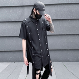 夏季暗黑系男士短袖衬衫潮流炸街宽松休闲短袖衬衣C269P75，男装衬衫，星座101A-3