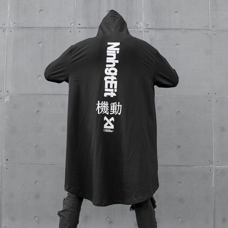 秋冬新款中长卫衣连帽套头休闲潮个性暗黑时尚外套  CT689 P85图片