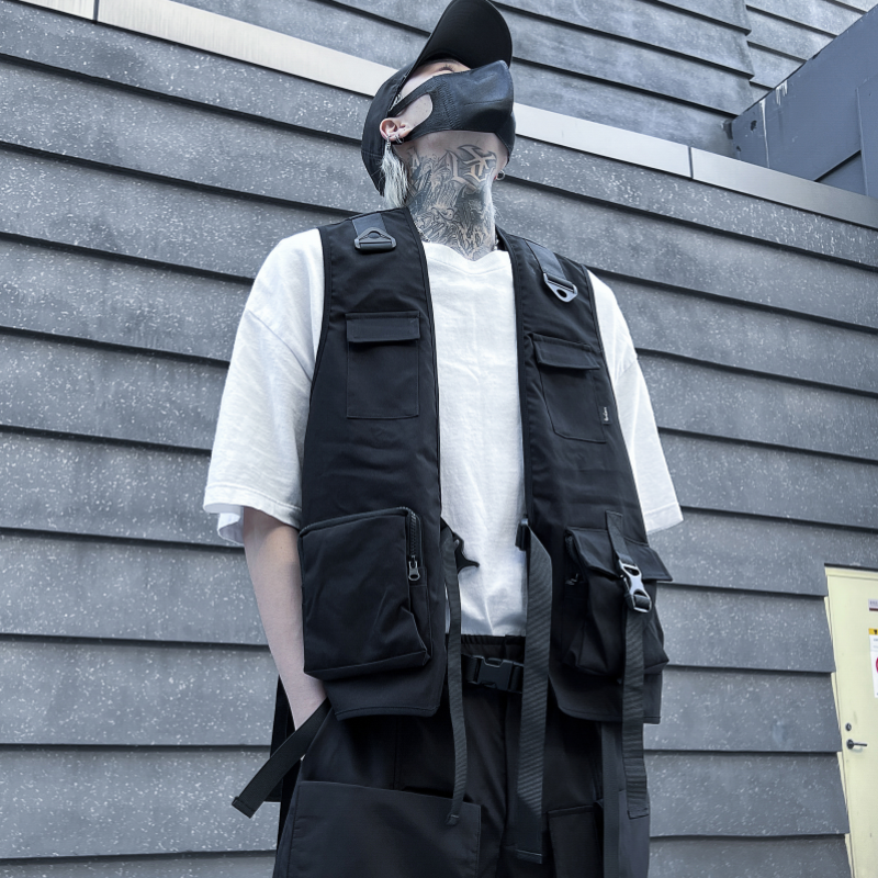 2025春夏新款宽松工装休闲马甲背心男潮流炸街帅气外套 MJ65 P105图片
