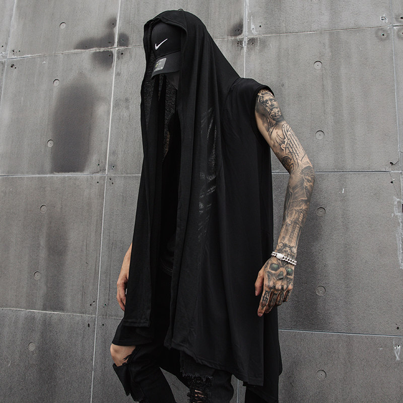 夏季潮男士马甲背心个性潮暗黑系长款披肩发型师服装MJ30P85,男装背心/马甲,星座101A-3