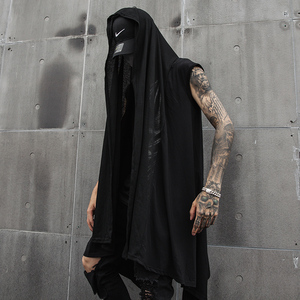 夏季潮男士马甲背心个性潮暗黑系长款披肩发型师服装 MJ30 P85图片
