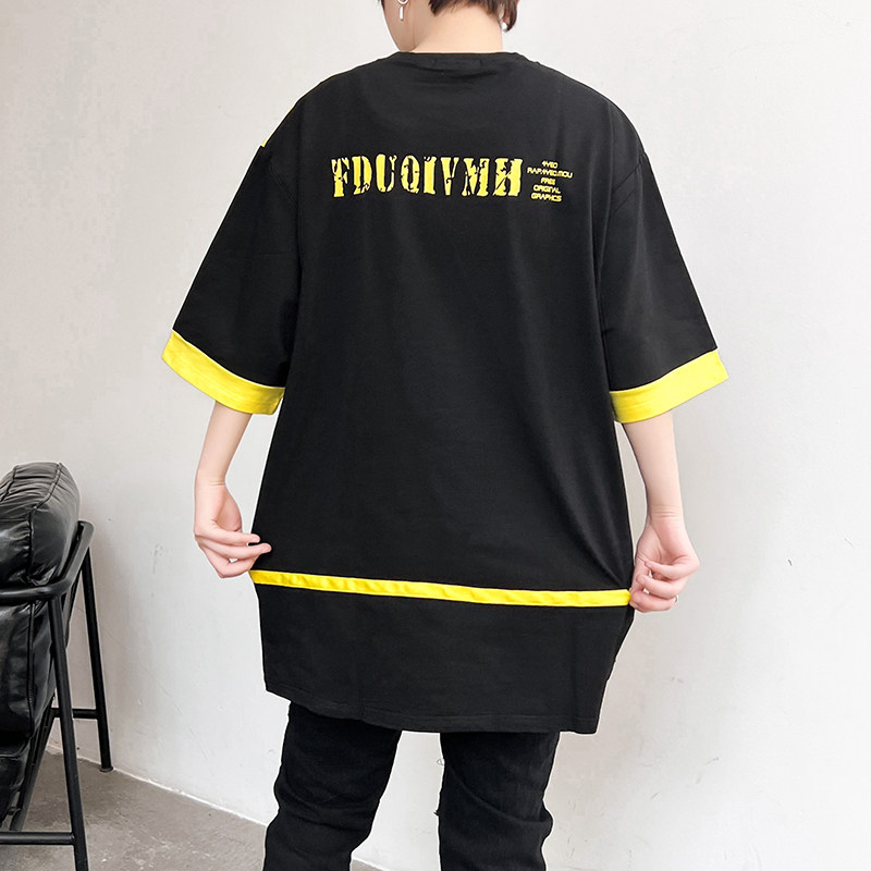 夏季新款个性字母印花短袖t恤男宽松潮流圆领半袖上衣T408P55,男装T恤,星座101A-3