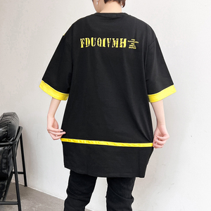 夏季新款个性字母印花短袖t恤男宽松潮流圆领半袖上衣 T408 P55图片
