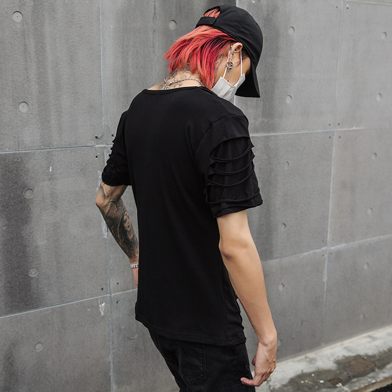 夏季男士短袖T恤嘻哈潮流苏发型师服装个性T恤演出服T406P65,男装T恤,星座101A-3