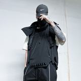 暗黑立体袋伞兵机能工装冲锋连帽马甲背心男潮流炸街坎肩MJ68P125，男装背心/马甲，星座101A-3