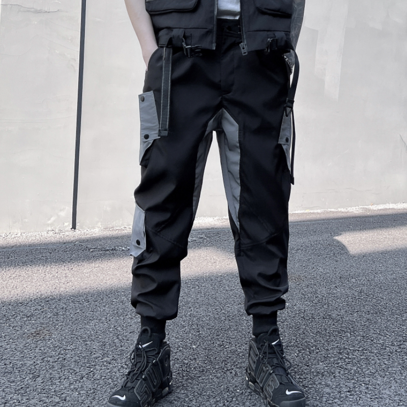 2025春机能风伞兵工装裤男潮流宽松束脚休闲反光袋长裤K929P105,男装工装外套,星座101A-3
