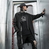 秋冬装男士长款披肩连帽外套暗黑潮薄风衣外套演出F407P105，男装风衣，星座101A-3