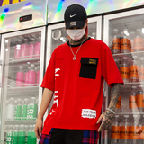 夏季新款男士个性印花短袖T恤嘻哈宽松风五分袖潮T恤T419P55，男装T恤，星座101A-3
