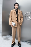 秋冬西服男垂感长裤潮流一套搭配帅气发型师高级感套装XF16P195，男装西服，星座101A-3