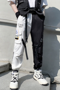 2025春夏工装机能风男士潮牌ins束脚休闲拼接青春裤子 K905  P75图片
