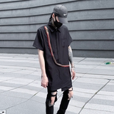 夏季暗黑系男士短袖衬衫潮流炸街宽松休闲短袖衬衣C300P85，男装T恤，星座101A-3