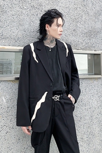 秋冬西服男解构宽松潮流炸街帅气青年发型师高级感外套XF13P145图片