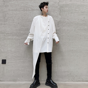 2025春夏男士衬衫设计感小众缎面宽松个性纯色休闲衬衣 C198 P75图片