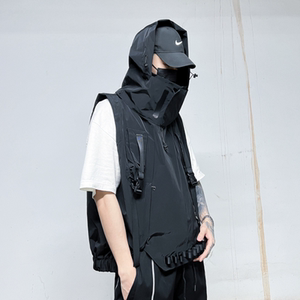 多口袋伞兵机能风工装冲锋连帽马甲背心宽松男潮流坎肩MJ68 P125图片