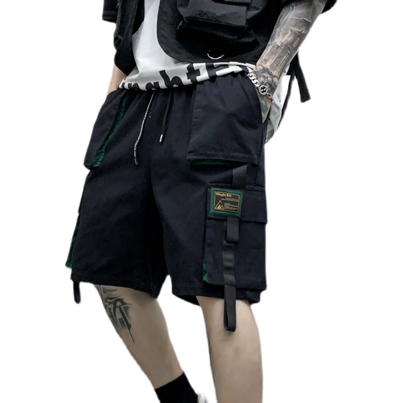 新品夏季男工装短裤日系潮牌炸街宽松五分裤潮流直筒裤DK18P55,男装牛仔裤,星座101A-3