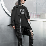 秋冬装男士长款披肩连帽外套暗黑潮薄风衣外套演出F407P105，男装风衣，星座101A-3