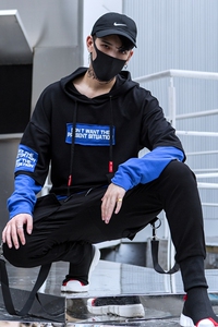 2025秋冬新款男士嘻哈连帽卫衣潮男生bf原宿风男装 CT642 P85图片