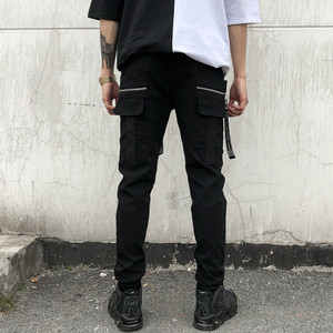2025春夏装男工装小脚裤暗黑弹力潮夜场哈伦裤休闲装 K554 P75图片