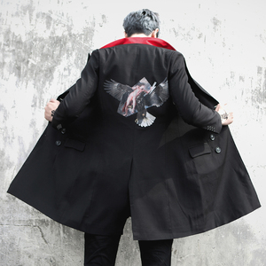 秋冬装男士潮中长款双排扣修身青年西服休闲外套 X300 P85图片