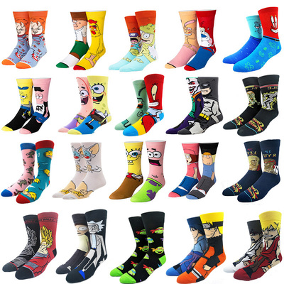Funny Cartoon Anime Print Socks Star Fashion women Socks袜子