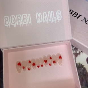 BOBBINAILS手工定制简约爱心点点裸色系可拆卸穿戴甲