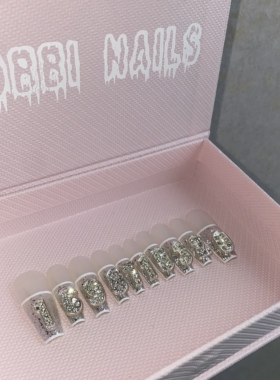 BOBBINAILS欧美紫色偏光细闪DIY数字饰品可拆卸穿戴甲手工