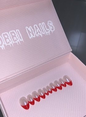 BOBBINAILS欧美极光法式红色穿戴甲INS风辣妹可拆卸穿戴甲