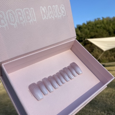 BOBBINAILS欧美夏日简约巴洛克碎钻晕染高级温柔可拆卸穿戴甲