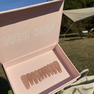 BOBBINAILS欧美低调奢华高级巴洛克碎钻裸色可拆卸穿戴甲