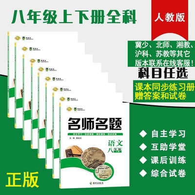 名师名题八年级上下册语数英物政历生地人教版课堂同步练习册