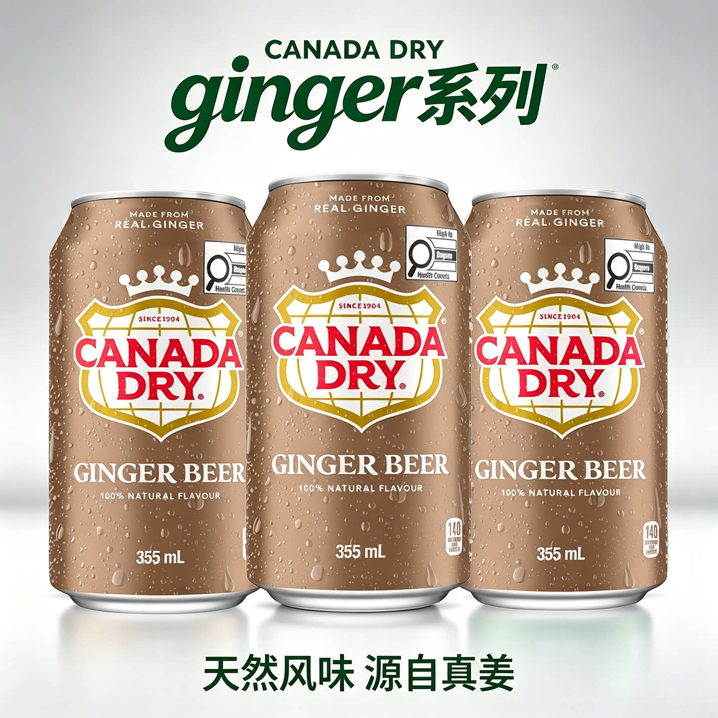 加拿大进口Canadadry GingerBEER无醇姜汁汽水啤酒苏打水碳酸饮料