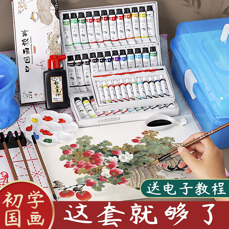 正品国画颜料套装12色小学生儿童
