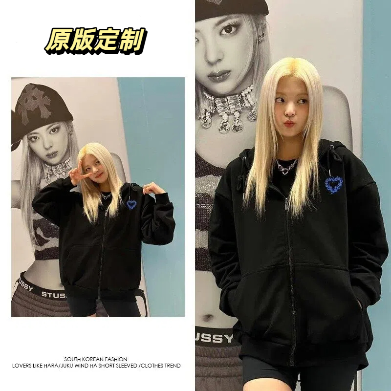 IZTY崔智秀同款拉链连帽卫衣女男情侣开衫外套2025年秋冬季上衣潮