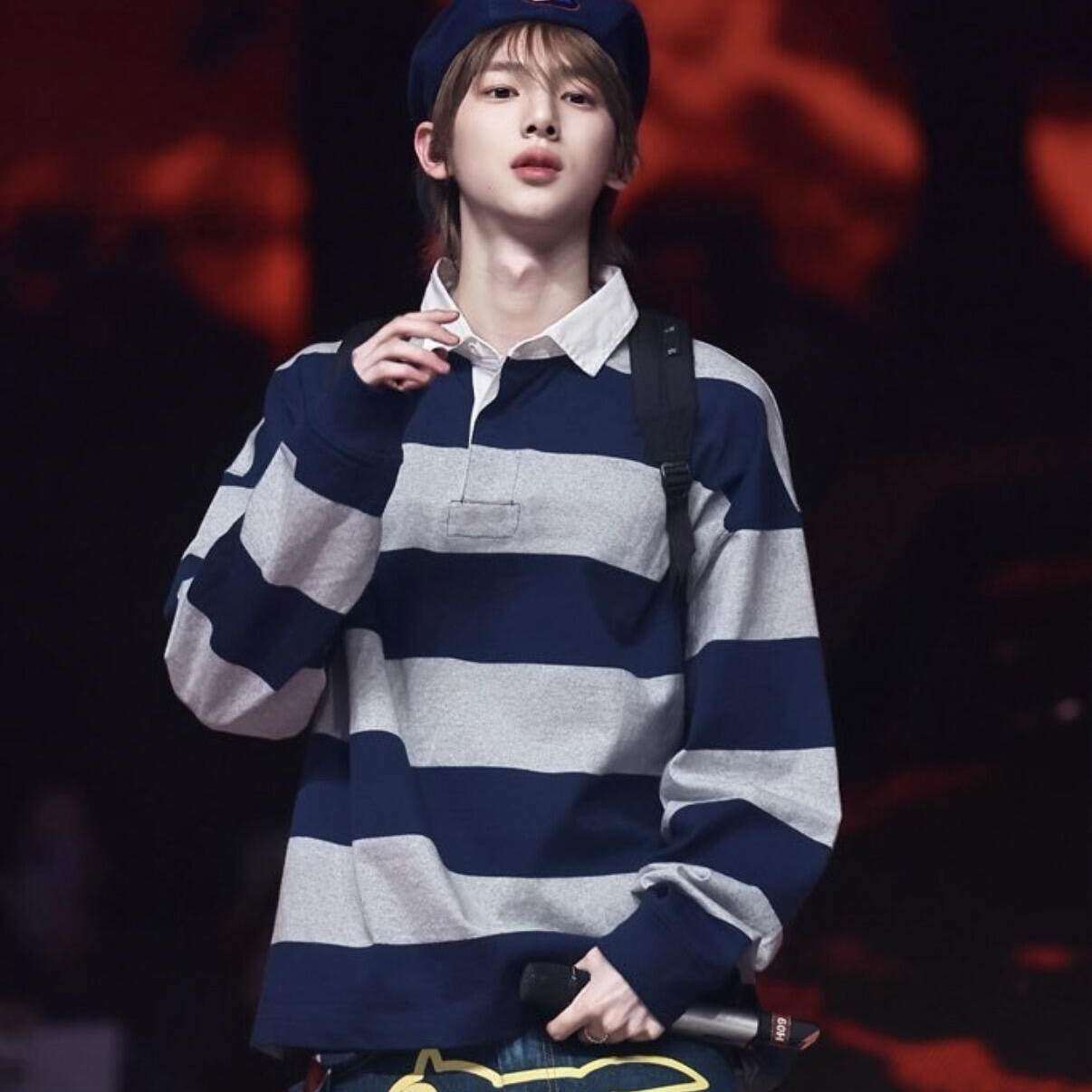 cortis金主训同款阔腿裤子学院风条纹卫衣女韩系穿搭情侣学生上衣