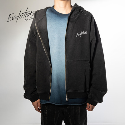 1：1磨破【演唱会周边】连帽卫衣黑色谢霆锋苏州同款潮牌应援进化