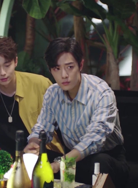 余生请多指教顾魏肖战同款浅蓝色长袖条纹衬衫春夏新款男女衬衣潮