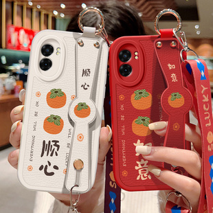 适用oppoa58手机壳防摔A58x硅胶软边OPPO可斜挎腕带A57 5G镜头全包A56s保护套女A55S创意文字A55背带挂绳新款