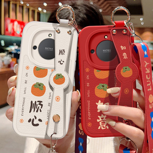 适用华为荣耀X40手机壳防摔Honor硅胶软边X40i可斜挎腕带X40GT镜头全包荣耀X30保护套女X30i创意背带挂绳新款