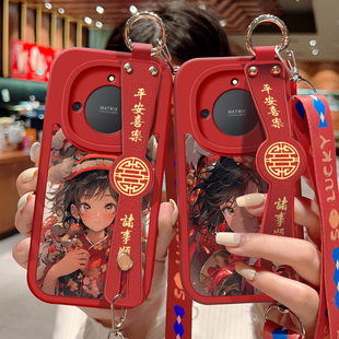 镜头全包荣耀X30保护套X30i卡通龙年新款 适用华为荣耀X40手机壳防摔Honor X40i硅胶软边X40GT斜挎腕带竞速版