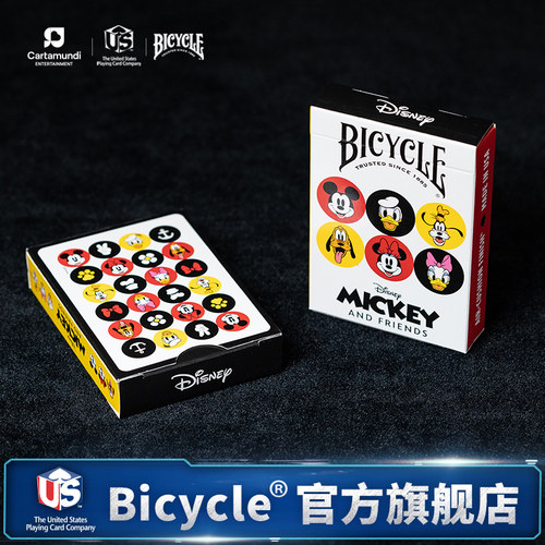 Bicycle迪士尼联名扑克牌纸牌卡通周边米妮米奇和他的朋友们