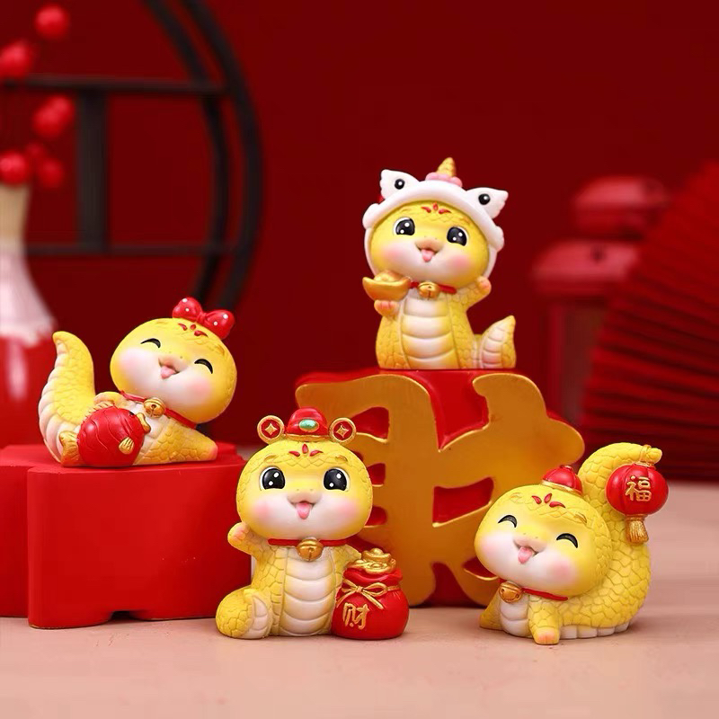 2025国潮蛇年吉祥物生肖蛇摆件手办公仔蛋糕装饰小摆设本命年礼物