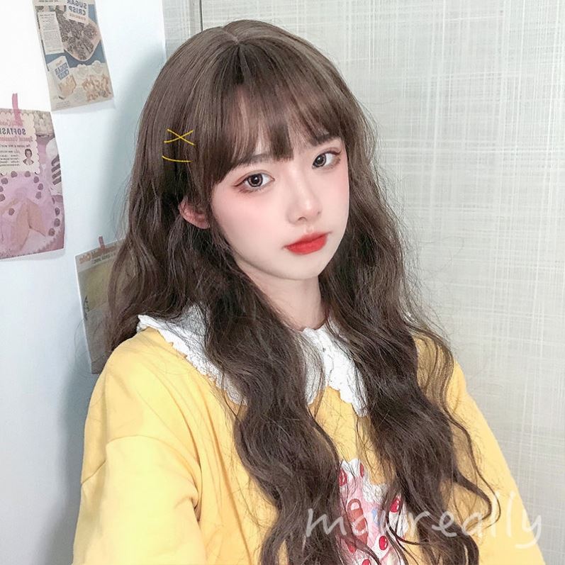 齐刘海图片女2021,女图片2021新图片 假发女长发仿真全头套中长发齐刘海lolita自然2021年