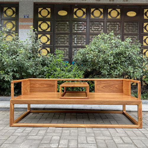允品+罗汉床原木极简+刺猬紫檀