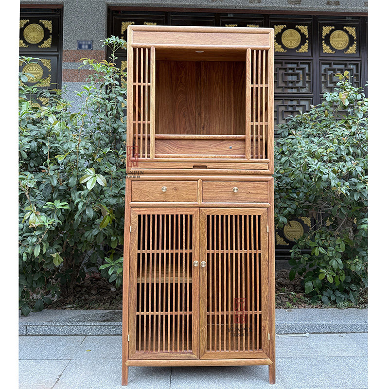 原木极简刺猬紫檀佛龛佛柜红木新中式 神柜简约宋式美学定制家具