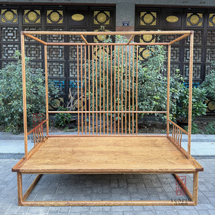 新中式 美学家具 架子沙发床两用刺猬紫檀红木罗汉床榻简约极简宋式