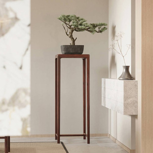 原木极简花架刺猬紫檀花几柚木全实木长案桌简约自在工坊联邦家具