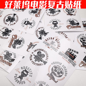 好莱坞电影复古PVC透明贴纸个性装饰防水撕不烂不留不干胶陈文坚