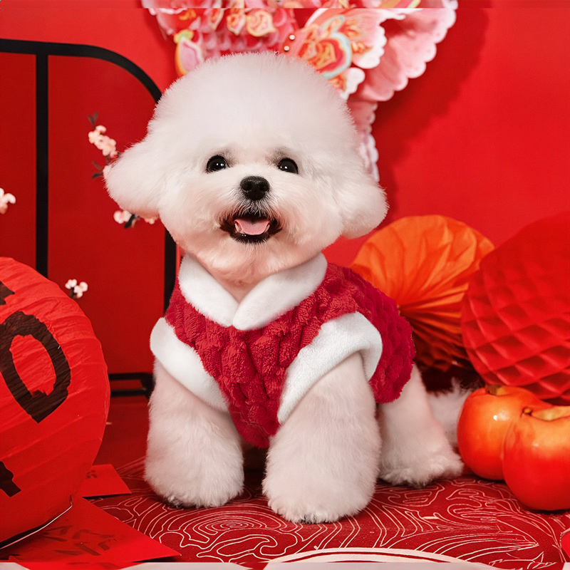 【喜庆新年】小狗狗衣服毛绒保暖
