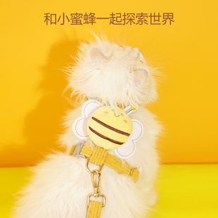 单绳狗形牵引绳 小蜜蜂猫咪牵引绳防挣脱外出工字型胸背带背心式